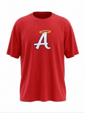 Sport-Tek Red Angels T-Shirt Athletic Athleisure Sporting Baseball Size L